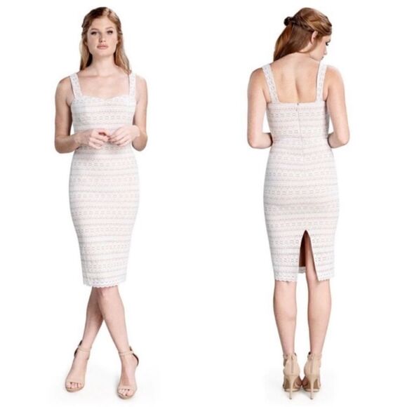 DRESS THE POPULATION Nicole Lace Sheath Dress - Off White - Picture 1 of 6